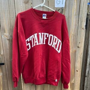 Vintage Russell Athletic Red Stanford Men's Crewneck Sweatshirt Size XL